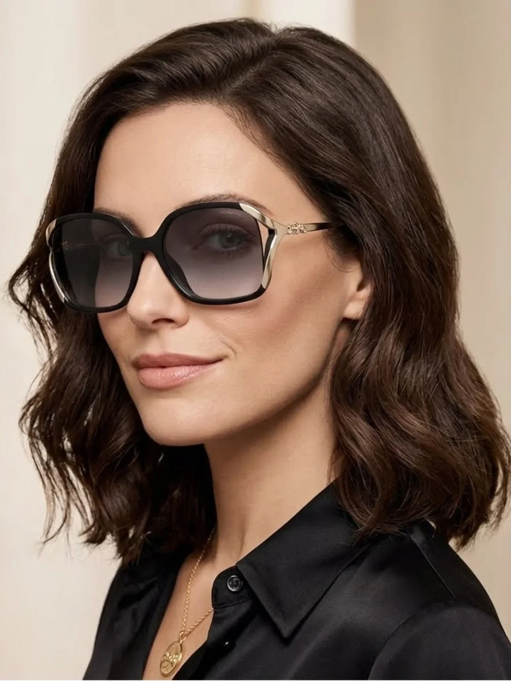 Coach Black Sunglasses with Gray Gradient Lenses
